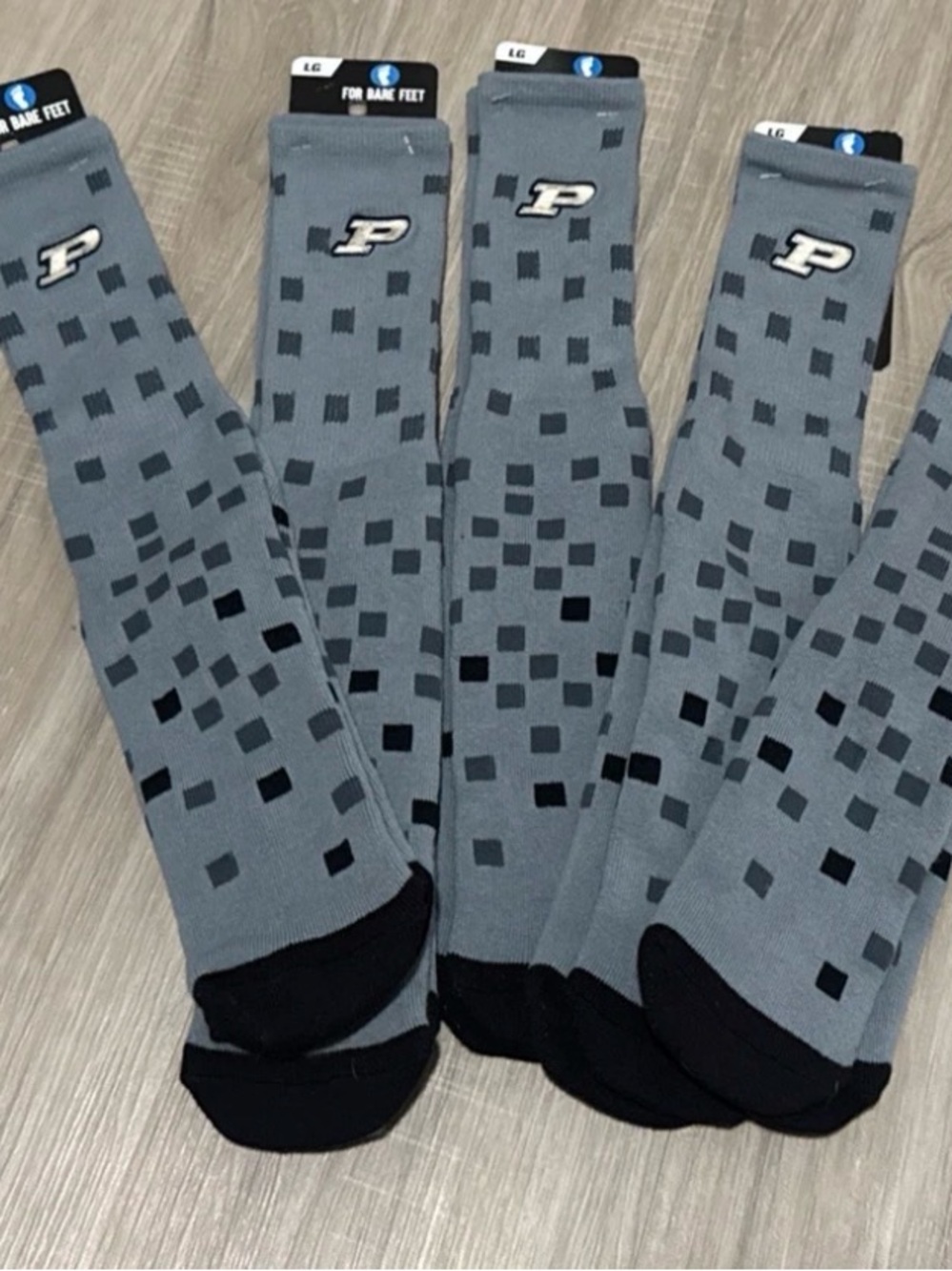 Purdue - Men's Large (10/13) Bare Feet Official Logo (5 pair)
